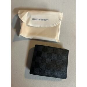 Louis Vuitton Wallet Bifold Portefeuille Slender Damier Graphite N60895